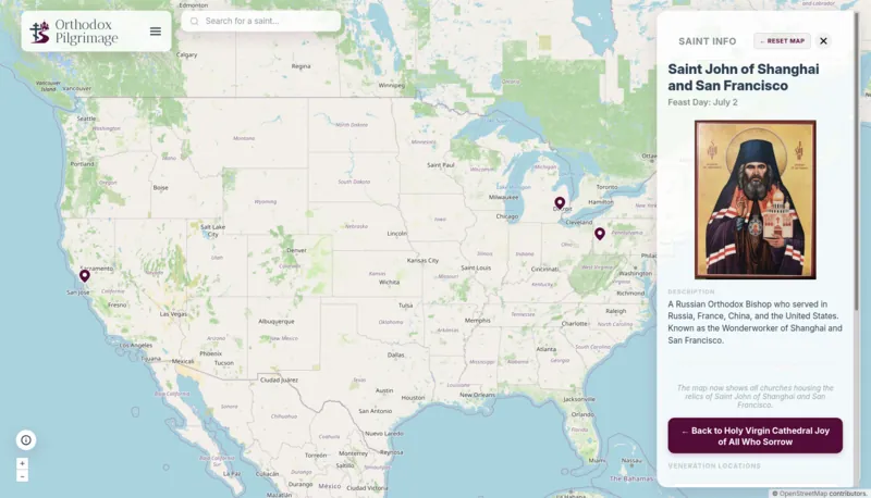 Screenshot of OrthodoxPilgrimage.com